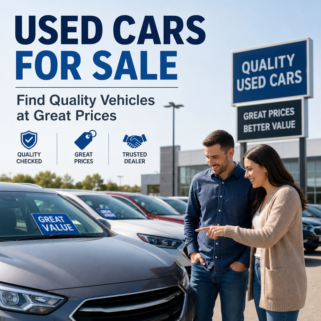 Used cars for sale at a trusted dealer with quality checked vehicles and great prices