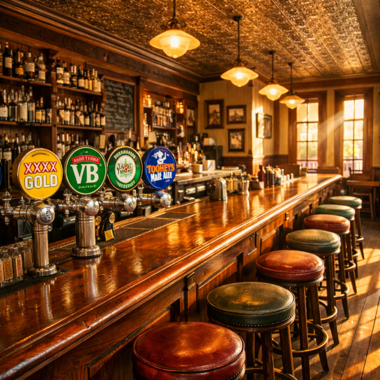 Historic country pub interior in Tamworth NSW near the regional gallery