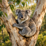 Wild koala in eucalyptus tree on Kangaroo Island South Australia