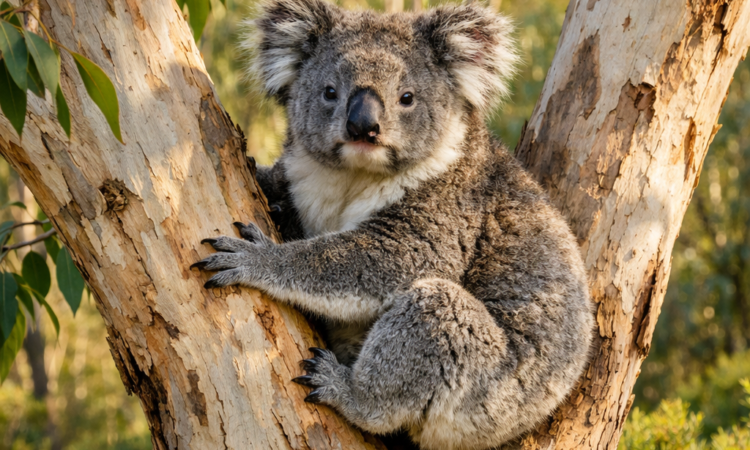 Wild koala in eucalyptus tree on Kangaroo Island South Australia